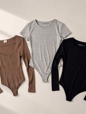Abercrombie & Fitch Ribbed Bodysuit - Lot of three bodysuits.